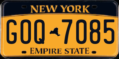 NY license plate GOQ7085