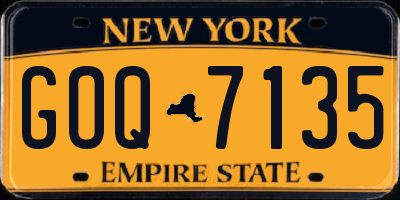 NY license plate GOQ7135