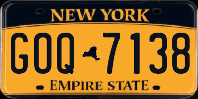 NY license plate GOQ7138