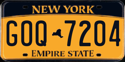 NY license plate GOQ7204