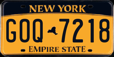 NY license plate GOQ7218