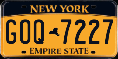 NY license plate GOQ7227