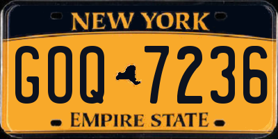 NY license plate GOQ7236
