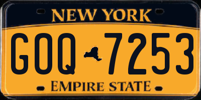 NY license plate GOQ7253