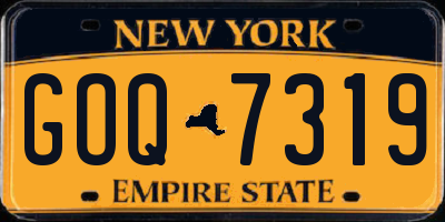 NY license plate GOQ7319