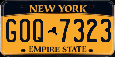 NY license plate GOQ7323