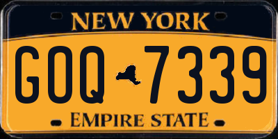 NY license plate GOQ7339