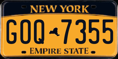 NY license plate GOQ7355