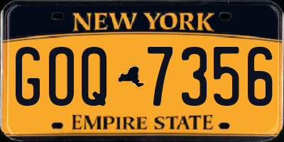 NY license plate GOQ7356