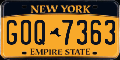 NY license plate GOQ7363