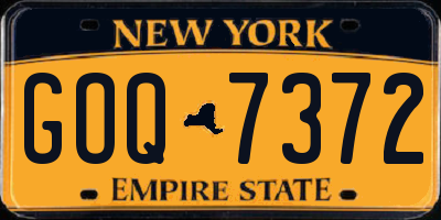 NY license plate GOQ7372