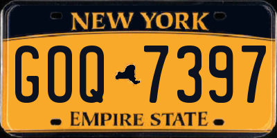 NY license plate GOQ7397