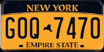 NY license plate GOQ7470