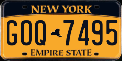NY license plate GOQ7495