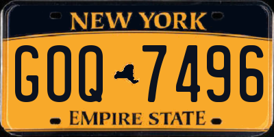 NY license plate GOQ7496