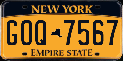 NY license plate GOQ7567