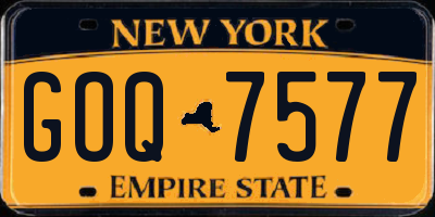NY license plate GOQ7577