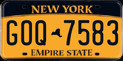 NY license plate GOQ7583