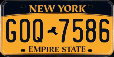 NY license plate GOQ7586
