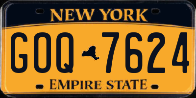 NY license plate GOQ7624