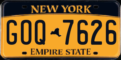 NY license plate GOQ7626