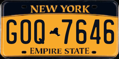 NY license plate GOQ7646
