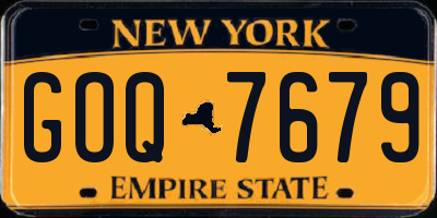 NY license plate GOQ7679