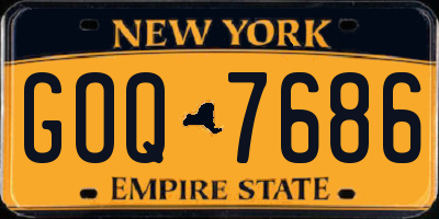 NY license plate GOQ7686