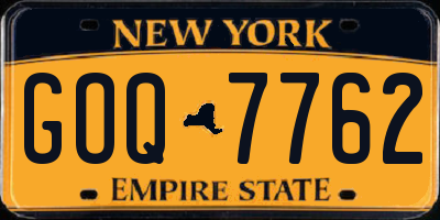 NY license plate GOQ7762