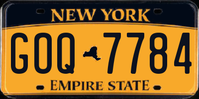 NY license plate GOQ7784