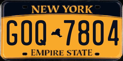 NY license plate GOQ7804