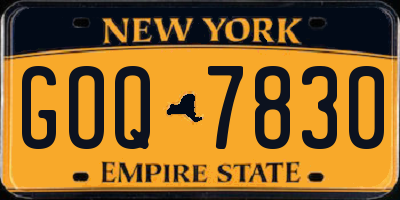 NY license plate GOQ7830