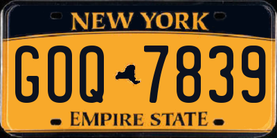 NY license plate GOQ7839