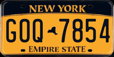 NY license plate GOQ7854