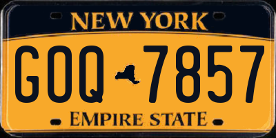NY license plate GOQ7857