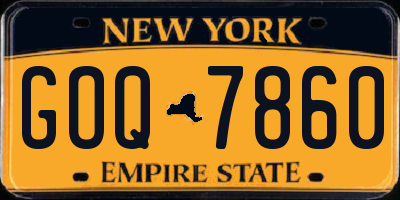 NY license plate GOQ7860