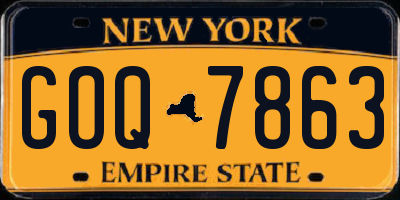 NY license plate GOQ7863