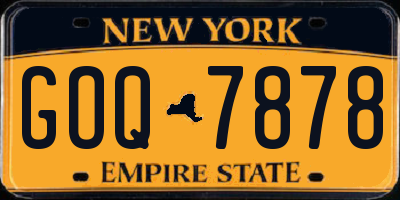 NY license plate GOQ7878