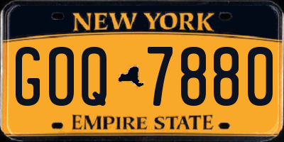 NY license plate GOQ7880