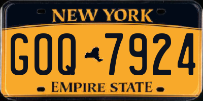 NY license plate GOQ7924