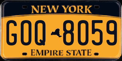 NY license plate GOQ8059
