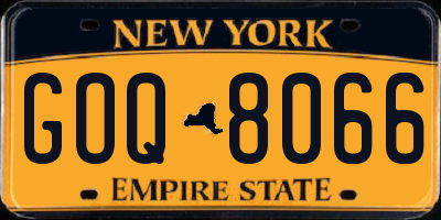 NY license plate GOQ8066