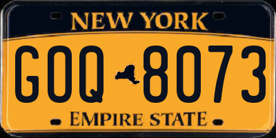 NY license plate GOQ8073