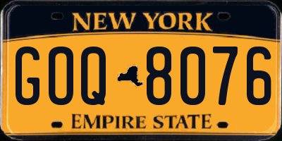 NY license plate GOQ8076