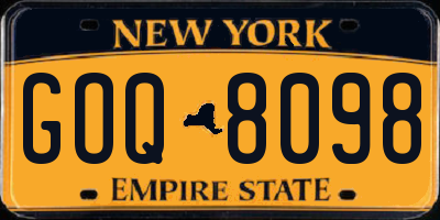 NY license plate GOQ8098
