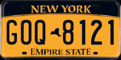 NY license plate GOQ8121