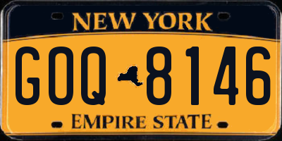NY license plate GOQ8146