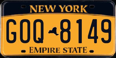 NY license plate GOQ8149