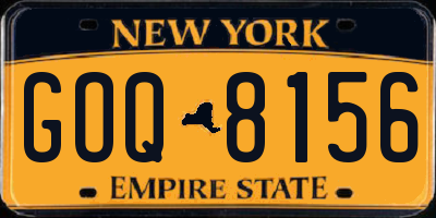 NY license plate GOQ8156