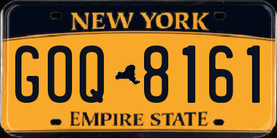 NY license plate GOQ8161